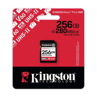 Kingston 金士頓 Canvas React Plus 256GB SDXC UHS-II V60 U3 記憶卡