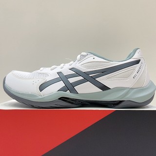 ASICS GEL-ROCKET 12 (2E) 男生 白綠色 寬楦 緩震 排球鞋 羽球鞋 1071A115-105