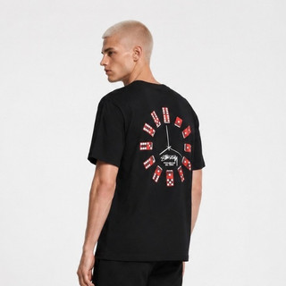 Stussy 26FW DICE CLOCK TEE 骰子時鐘圖案印花 手寫Logo寬鬆短T 圓領短袖T恤 美式街頭短踢