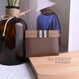 睿鈞國際精品 BURBERRY 8084610 SANDON 經典格紋拼接牛皮隨身證件卡夾.咖 現貨