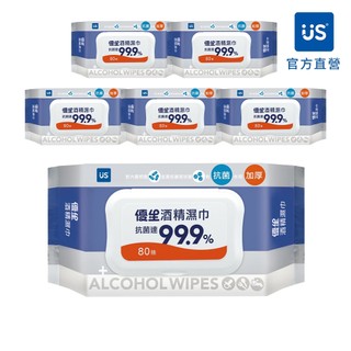 【US BABY 優生】酒精濕巾超厚型-80抽 x6包 酒精濕紙巾 超厚濕紙巾