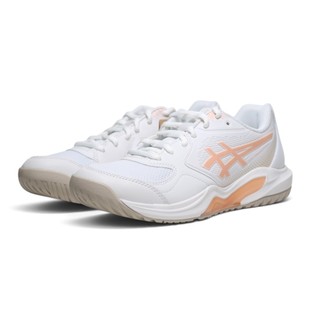 ASICS 網球鞋 GEL-DEDICATE 9 白粉橘 寬楦 抗扭 瞬移 女 1042A315100