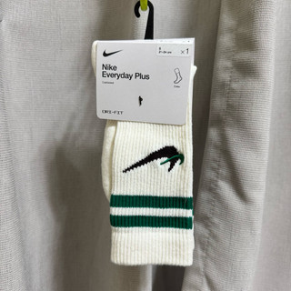全新現貨/ Nike 襪子 Everyday Plus 奶油 綠 雙勾 刺繡 長襪