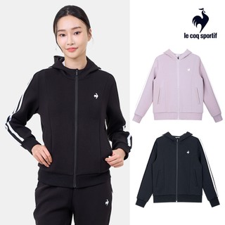 【LE COQ SPORTIF 法國公雞】拼接撞色針織連帽外套 女款 2色可選 LWY62761