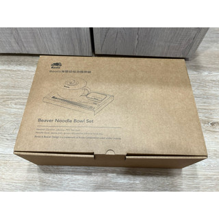 Roots海狸娃娃泡麵碗組 Beaver Noodle Bowl Set 碗 醬碟 湯匙 筷子 託盤