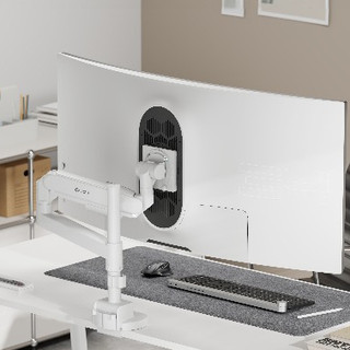Raymii LS-106-M1 氣壓式超高承重螢幕支架 USB 3.0 TYPE-C 螢幕架 白色 螢幕增高支架