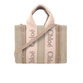 Chloe Woody tote bag帆布迷你兩用包(粉米)｜JS Maxx官方旗艦館