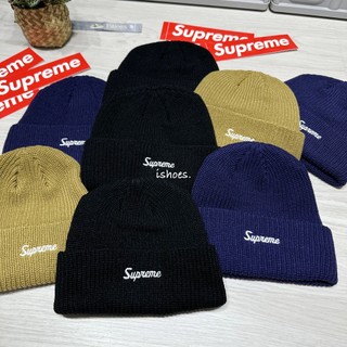 【日韓購入】iShoes正品 Supreme 毛帽 草寫 刺繡 帽子 經典 基本款 潮流 流行 穿搭 保暖