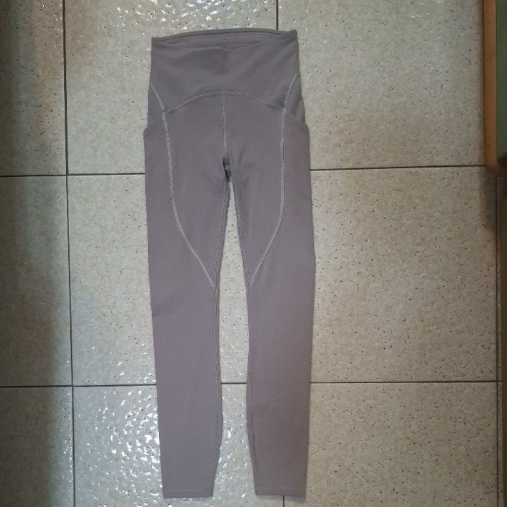 Lululemon Power Thru 25" 28%萊卡瑜珈褲 (2號/藕紫)