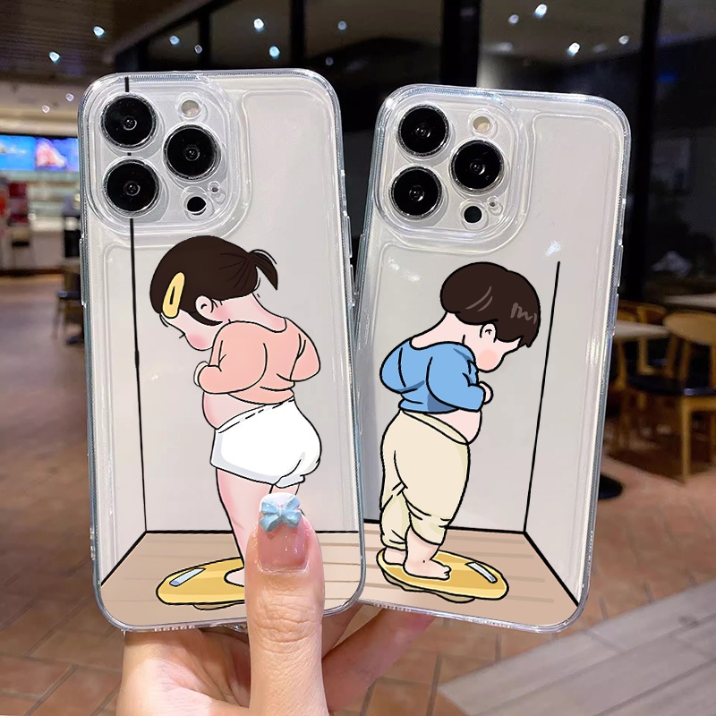 稱重男孩女孩適用16 ProMax手機殼iphone14情侶蘋果13 Pro全包12/11透明xr/xs趣味新款保護套