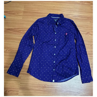 💜新品🇺🇸代購～US POLO女點點長袖襯衫-紫色