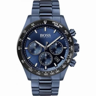 Boss 1513824 - Black Dial with Blue Metal Band