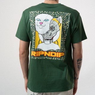 RIPNDIP PLUGGED IN TEE 深綠色 短袖T恤 中指貓 台灣總代理-ALL