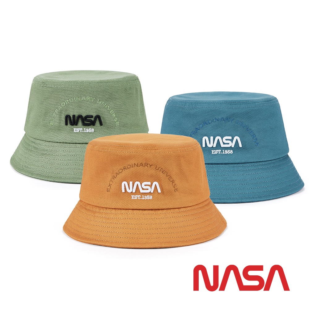 【NASA SPACE】遮陽帽 LOGO 漁夫帽 防曬帽 簡約 拱形 潮流 大學帽 高爾夫球帽 NA30007 顏色任選