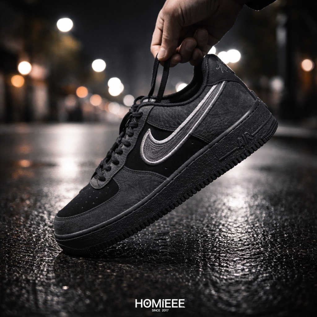 【Homieee】Nike Air Force 1 Low 刺繡 大理石紋 碳黑 男鞋 IB6842-002