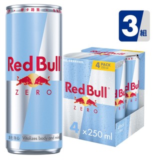 Red Bull 紅牛零卡能量飲料 250ml (4罐/組)x3組 共12入 官方直營店