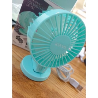 （全新）KINYO-4吋雙葉USB小風扇UF-151-湖水藍
