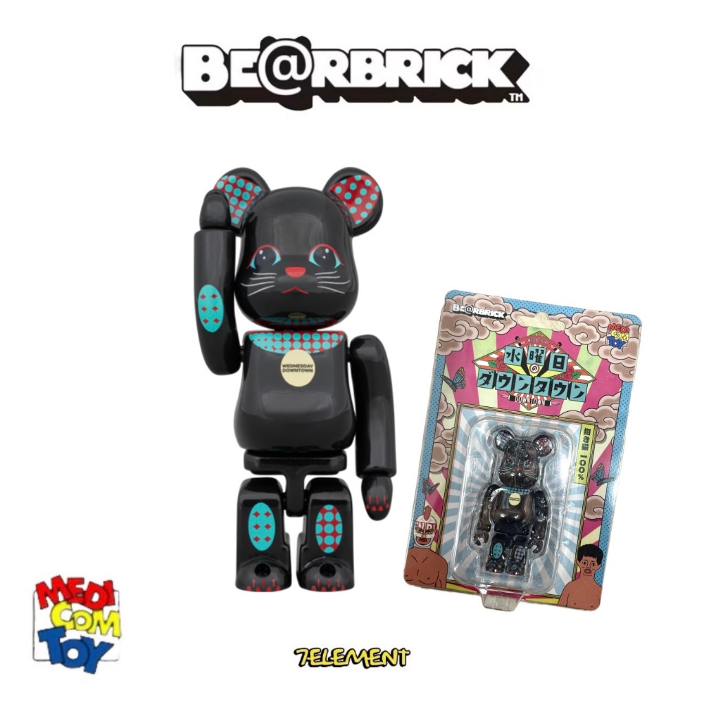 現貨 BE@RBRICK 100% 吊卡 水曜日 庫柏力克熊 招財貓 星期三的DOWNTOWN 可愛 貓咪 禮物