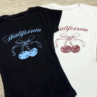 Whosestudio│韓系甜妹風 櫻桃印花 修身收腰短版 Baby Tee T恤 顯瘦上衣短T IU