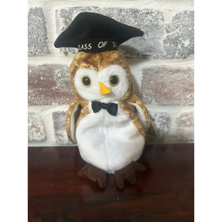 TY Beanie Babies Wise Owl 畢業貓頭鷹 Class of 2000｜原吊牌｜收藏絨毛娃娃