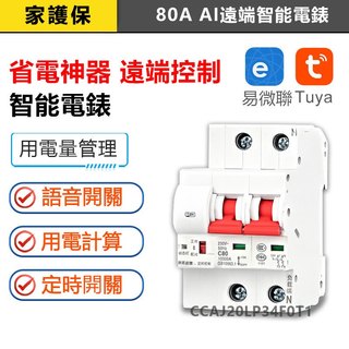 家護保｜AI省電管理 APP智慧節能電表 100A大電流NFB通斷器 TUYA遠端無熔絲斷路器 電車電熱水器電錶/電閘