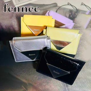 正韓代購✨FENNEC CRINKLE TRIANGLE TRIPLE WALLET 漆皮經典三角牌錢包 短夾 牛皮卡包