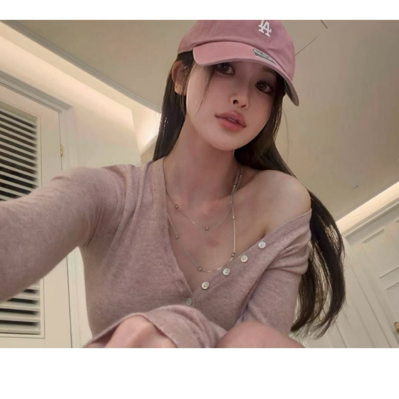 Super Shy🖤VK✔️3/16🌹預購排扣薄款上衣(灰現貨1