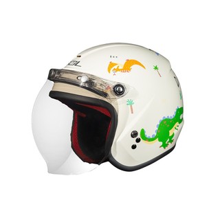 【SOL Helmets】SO-9K 兒童開放式 安全帽 贈半透泡泡鏡片 台灣製 (恐龍島) 兒童復古帽