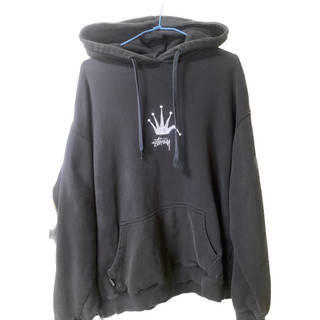 Stussy黑色長袖帽tee