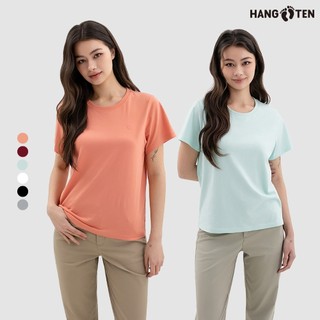 【Hang Ten】女裝-經典BCI純棉圓領腳丫短袖T恤(多色選)