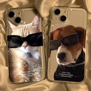 iPhone 手機殼 保護殼 墨鏡貓咪 墨鏡小狗 ins 適用蘋果5 5S SE 蘋果6 6S 軟殼 全包 防摔 可愛