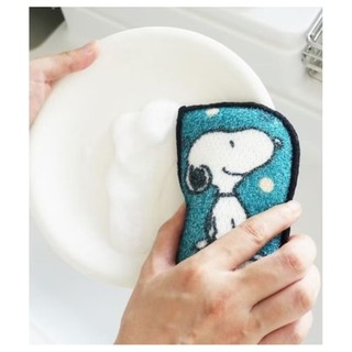 菜瓜布 洗碗海綿附魔鬼氈 史努比 SNOOPY 清潔海棉 洗碗刷 與塔克鳥微笑點點款 廚房浴室必備 牛牛ㄉ媽