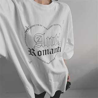 RM正韓🇰🇷『拒絕浪漫文字tee』短袖 文字tee tee 愛心印花 文字設計 寬鬆tee RM 羅麻豆