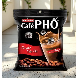 【越南MacCoffee馬年黃色包裝】🔥 CAFE PHỐ 🔥即溶咖啡 三合一 冰咖啡 240g(30入x24克)👍