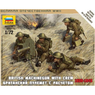 ZVEZDA 1/72 British Vickers Machine Gun with Crew ZD6167