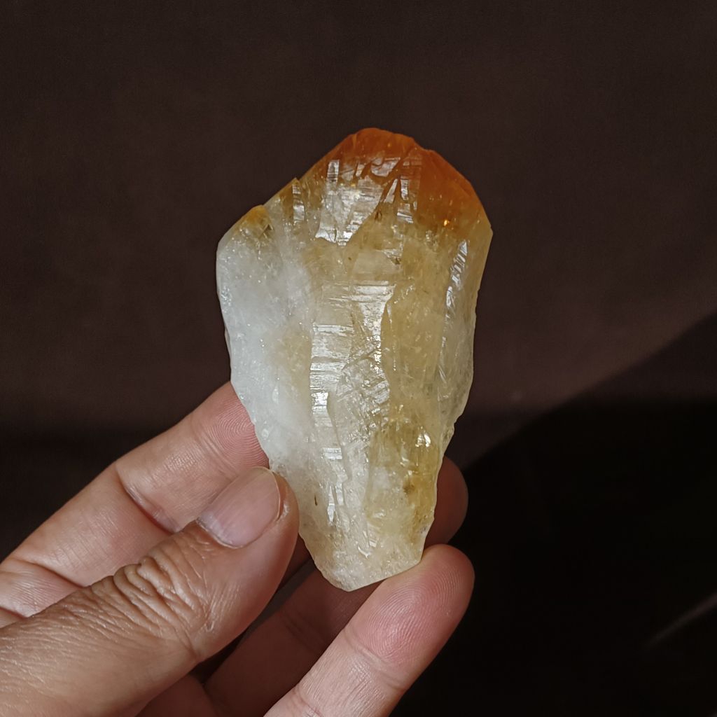 清透 黃水晶 骨幹 權杖 原礦 原石 97g45*79mm