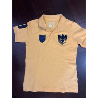 Giordano黃色polo領兒童短袖上衣97%棉