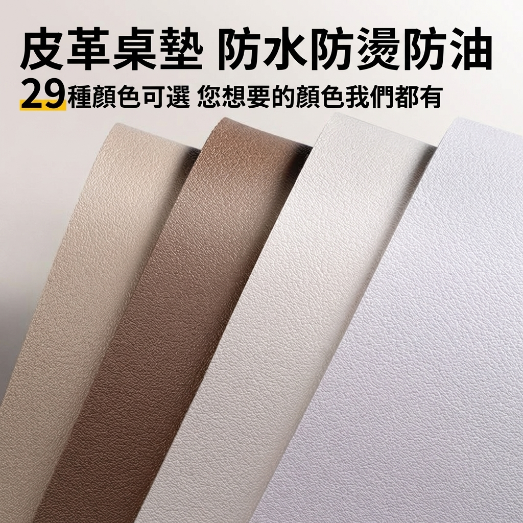 台灣公司附發票 奶油風皮革餐桌墊 雙面皮加厚2mm 29種顏色 防水防油防燙 辦公桌墊 滑鼠桌墊 書桌墊 餐桌墊 桌墊