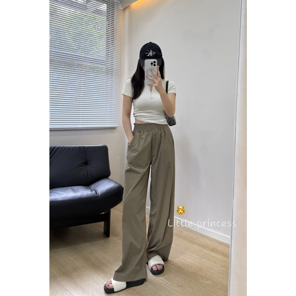 Little princess-🇰🇷代購🔥 lululemon 露露 荷葉邊 速乾 闊腿褲 高腰 顯瘦 寬鬆 舒適 長褲