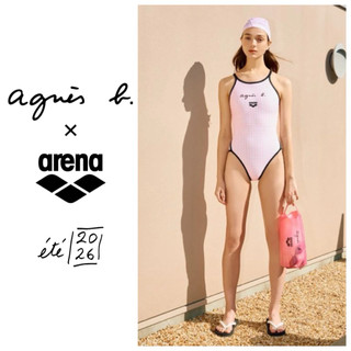現貨 L號 直營店 限定 日本製 聯名 agnes b. x arena AGNES2603 彩虹標 泳衣 抗氯