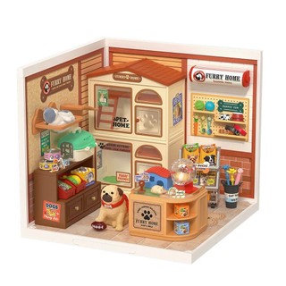 Rolife若來超級世界 寵物店 積木拼裝 diy小屋 生日禮物女孩