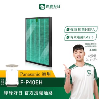 適用 Panasonic國際牌 F-P40EH 空氣清淨機 HEPA抗菌濾芯 蜂顆活性碳 複合式濾網 綠綠好日