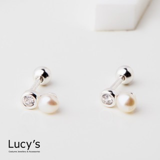 Lucy's 925純銀 迷你珍鑽 轉珠耳環 (126939)