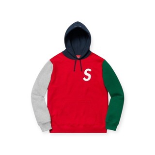 【WUSO】SUPREME LOGO COLOR BLOCKED HOODED SWEATSHIRT SIZE M