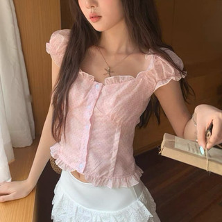 𝐀𝐧𝐡𝐬𝐲𝐨𝐮𝐧𝐢 ̖́-Milky Dot奶霧波點上衣｜女裝點點短袖襯衫
