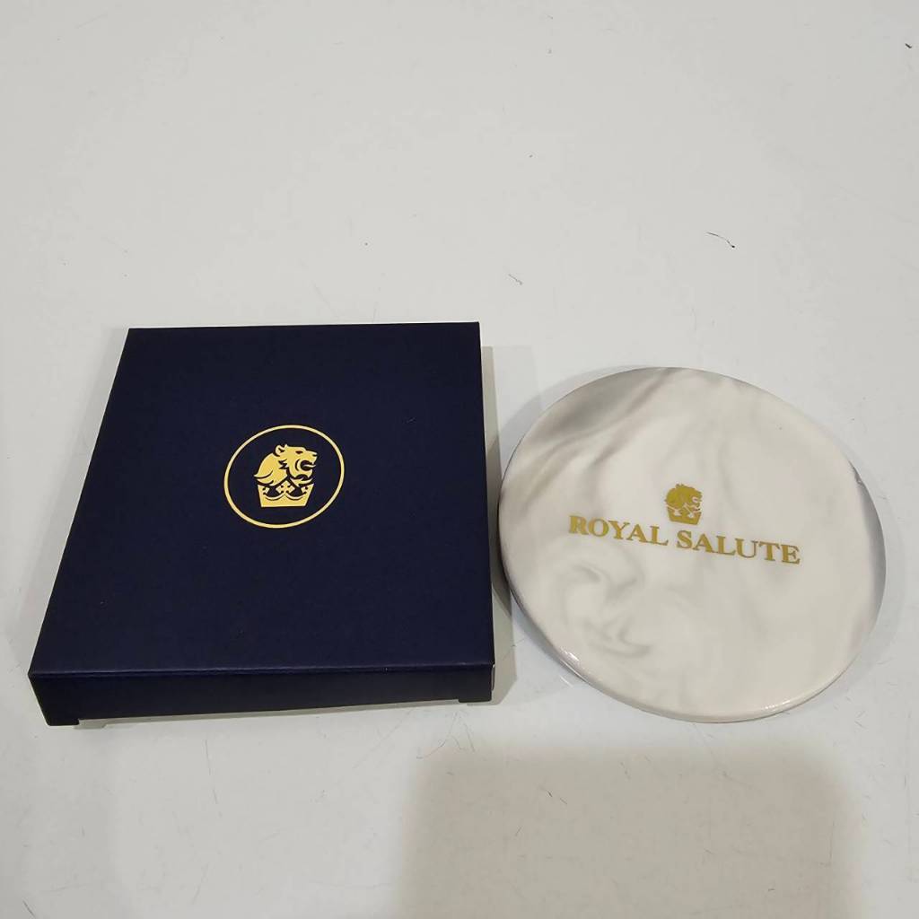 【全新】皇家禮炮ROYAL SALUTE 陶瓷上釉杯墊 🥃 高級大理石紋 品牌精品周邊 隔熱墊 質感收藏
