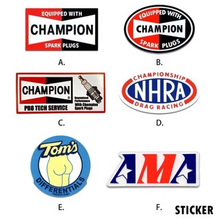 (I LOVE樂多) 美日進口 CHAMPION /TOM DIFFERENTIAL /NHRA貼紙 防水 耐候 質感佳