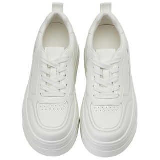 【Grace Gift】厚底鞋 女鞋 休閒鞋【零負重輕量級厚底休閒小白鞋】1色 35-40號 小白鞋