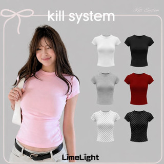 ☆LimeLight☆ KSM KILLSYSTEM短版 BABY TEE 超修身 點點 上衣 越南代購 KSM-052