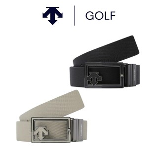 【DESCENTE】GOLF 迪桑特 男士 雙面扣高爾夫腰帶(米色/黑色)